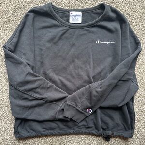 Champion Black Cropped Sweatshirt
